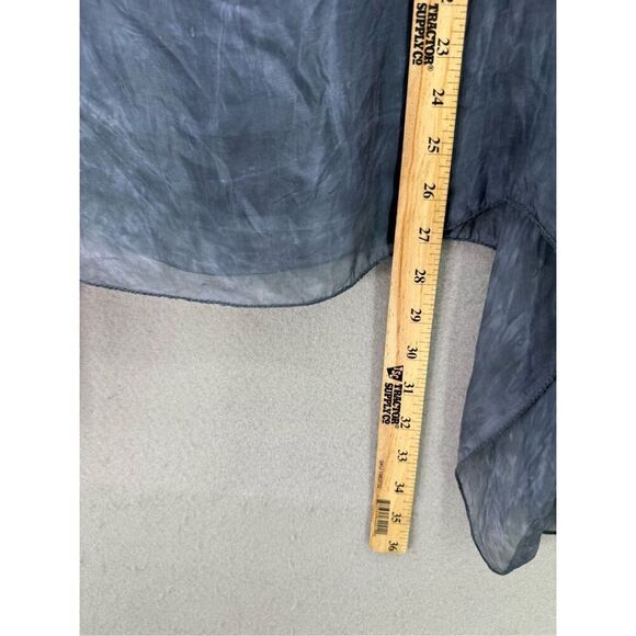 H Trend Made in Italy Womens Blue Cream Ombré Dye Oversized Blouse Top Small - Picture 3 of 8